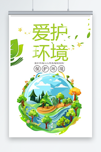 爱护环境保护地球宣传海报