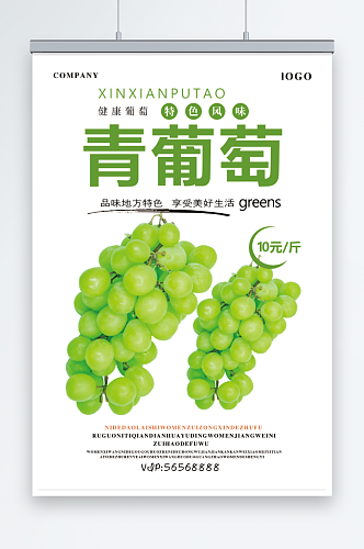 青葡萄水果宣传海报
