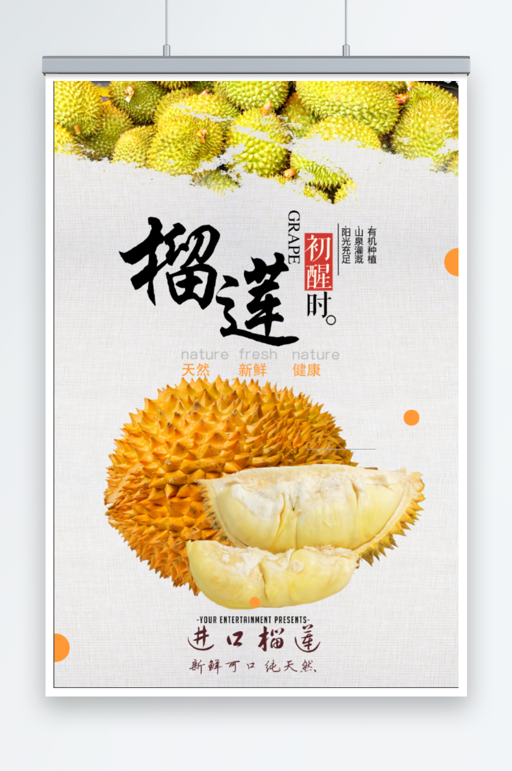 榴莲水果宣传海报素材