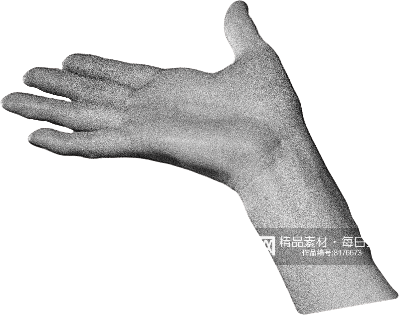 黑白手绘手势手的姿势素材素材