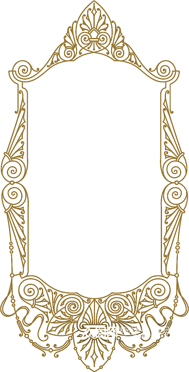 复古欧式金箔花纹边框分割线免抠素材素材