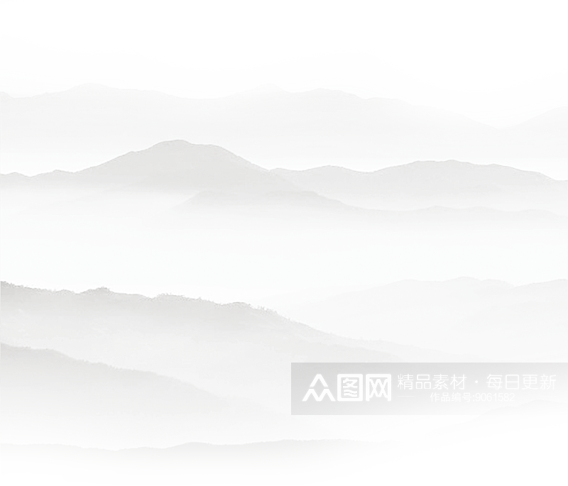中国风中式古风禅意山水画PNG素材