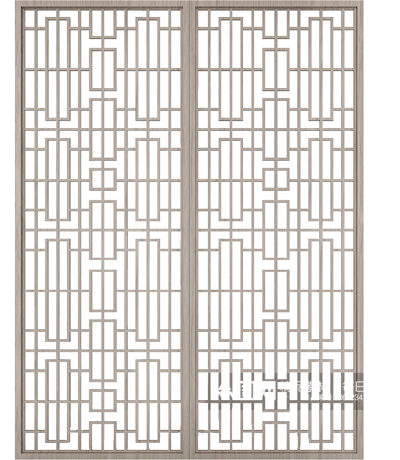 中国风中式古风屏风木质木纹窗户窗花边框素材