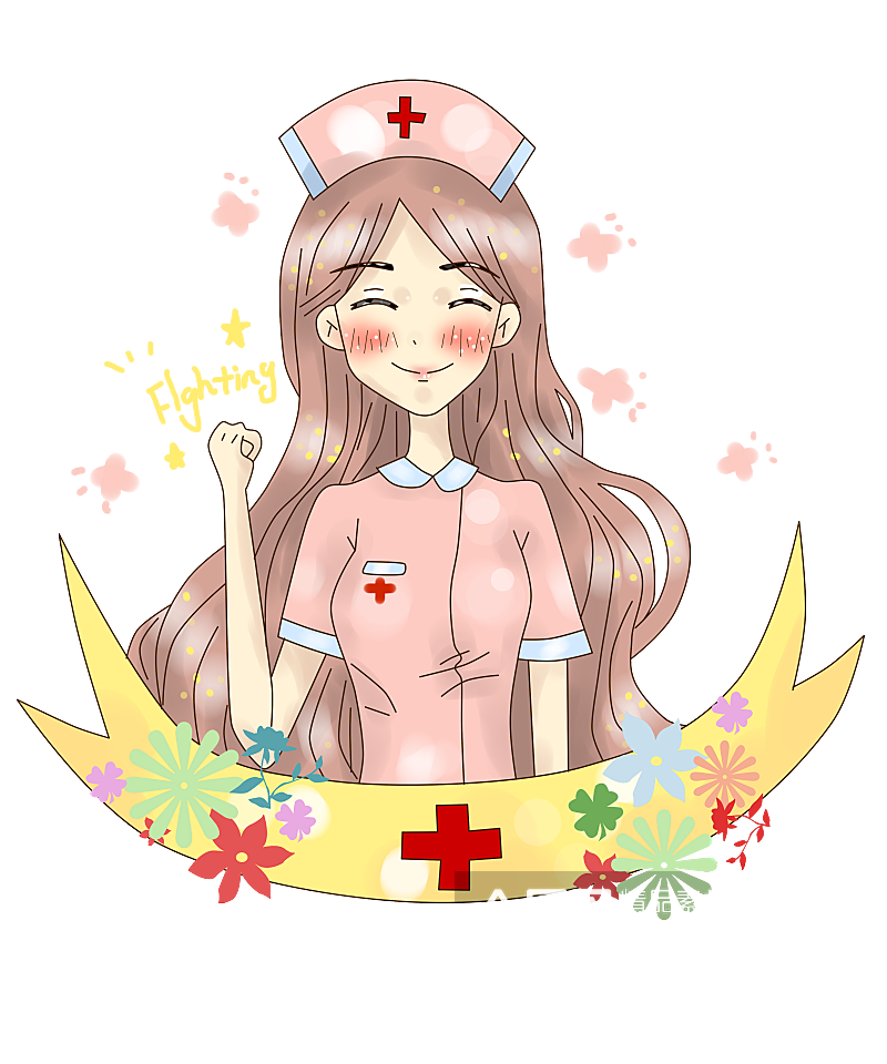 卡通手绘白衣天使医生护士医疗行业人物素材素材
