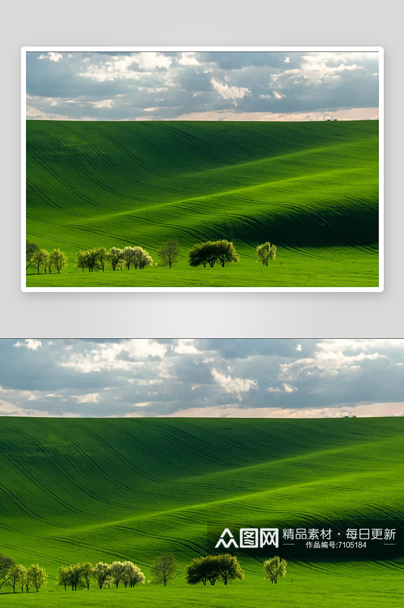 蓝天白云绿草地背景高清摄影素材素材