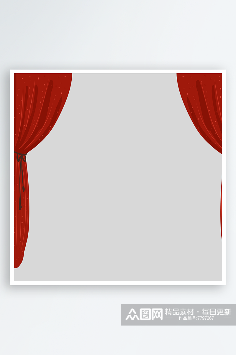 红色窗帘帷幕设计素材元素素材