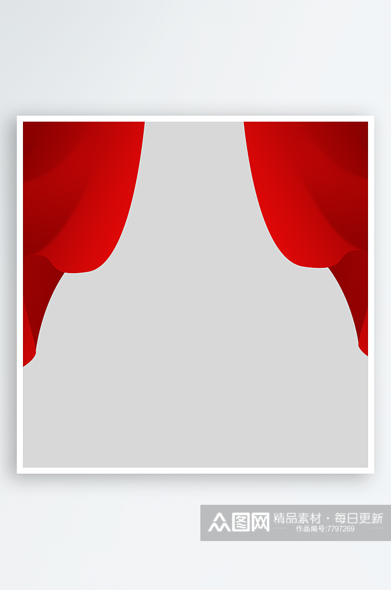 红色窗帘帷幕设计素材元素素材
