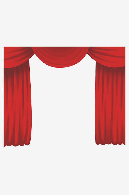 红色窗帘帷幕设计素材元素