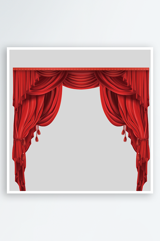 红色窗帘帷幕设计素材