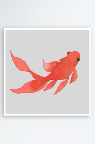 金鱼鲤鱼插图中国风水墨画手绘艺术小鱼设计
