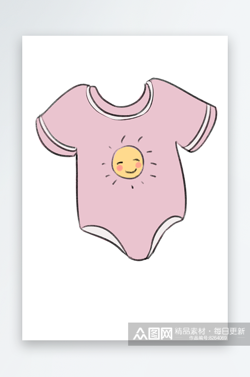 母婴用品插图素材手绘婴儿服装玩具素材
