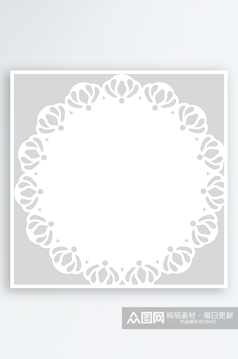 白色唯美蕾丝花边边框分割线元素素材