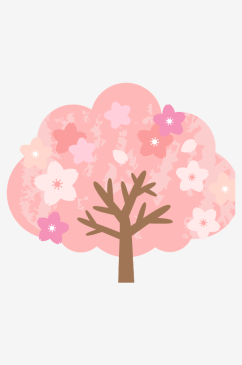 日式水彩卡通可爱儿童樱花便签卡片免抠素材