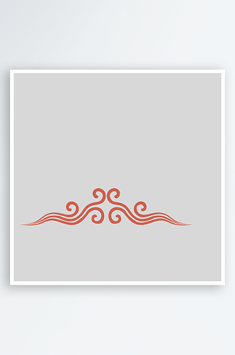 古典传统云纹线条边框装饰图案PNG元素