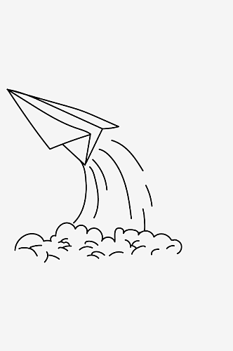卡通手绘纸飞机元素图片平面海报PPT元素