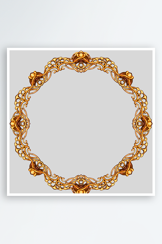 金色欧式花纹边框欧式华丽复古相框画框元素