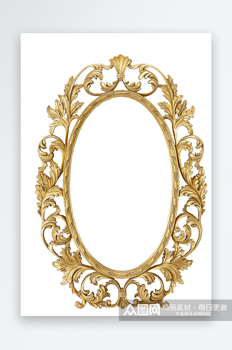 金色欧式花纹边框欧式华丽复古相框画框元素素材