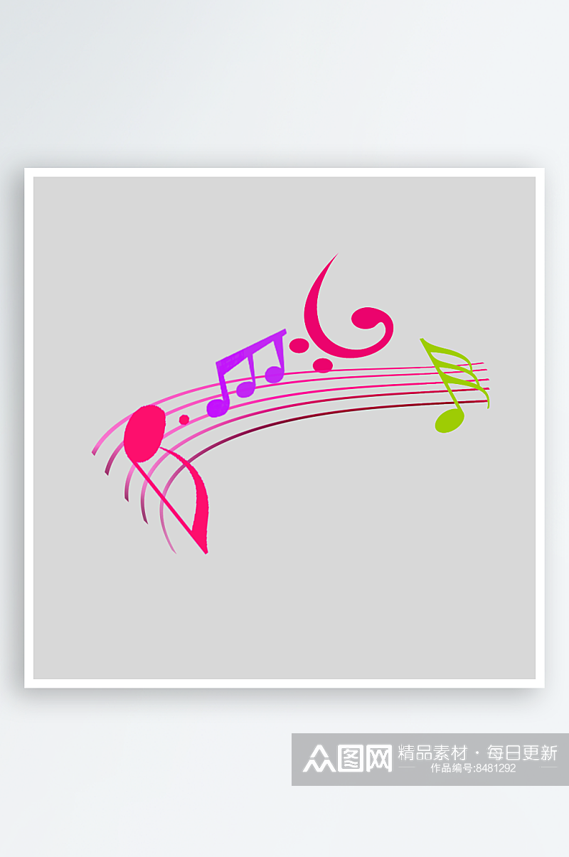 音乐符号手绘常规五线谱音符设计元素素材素材