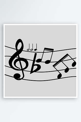 音乐符号手绘常规五线谱音符设计元素素材