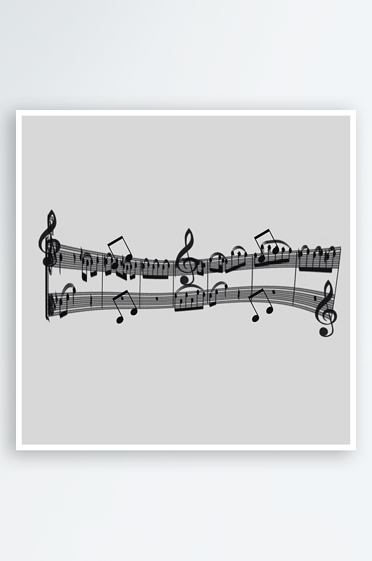 音乐符号手绘常规五线谱音符设计元素