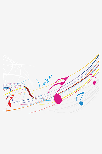 音乐符号手绘常规五线谱音符设计元素