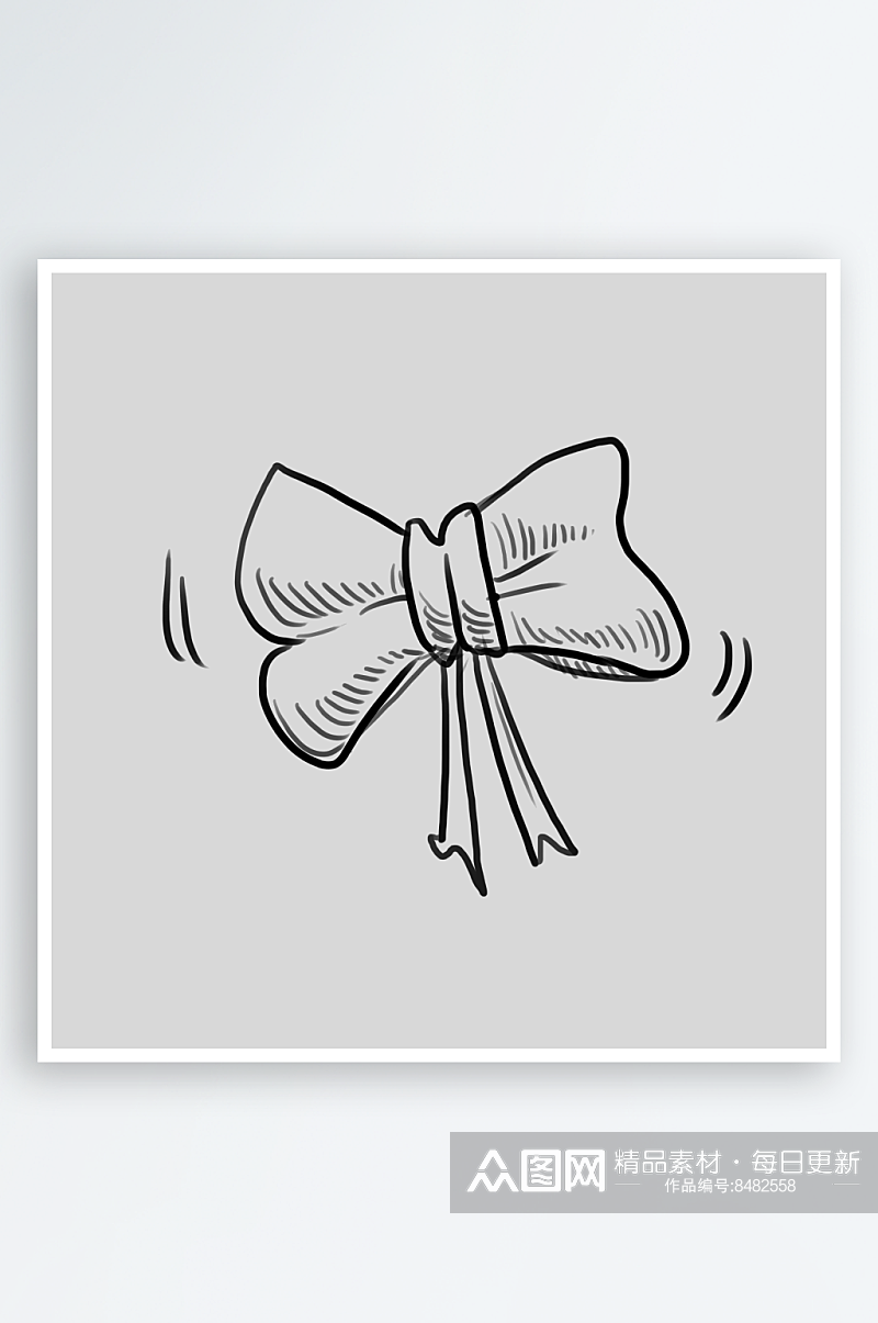 可爱卡通手绘蝴蝶结贴纸贴图PNG免抠素材