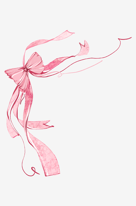 可爱卡通手绘蝴蝶结贴纸贴图PNG免抠元素