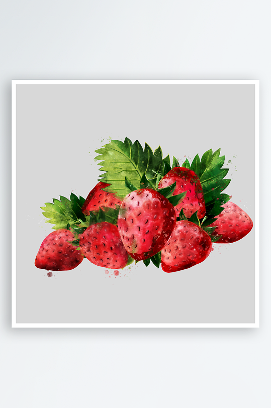 手绘水彩蔬菜水果蓝莓西瓜菠萝png