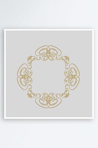 复古欧式金箔花纹边框分割线免抠素材元素