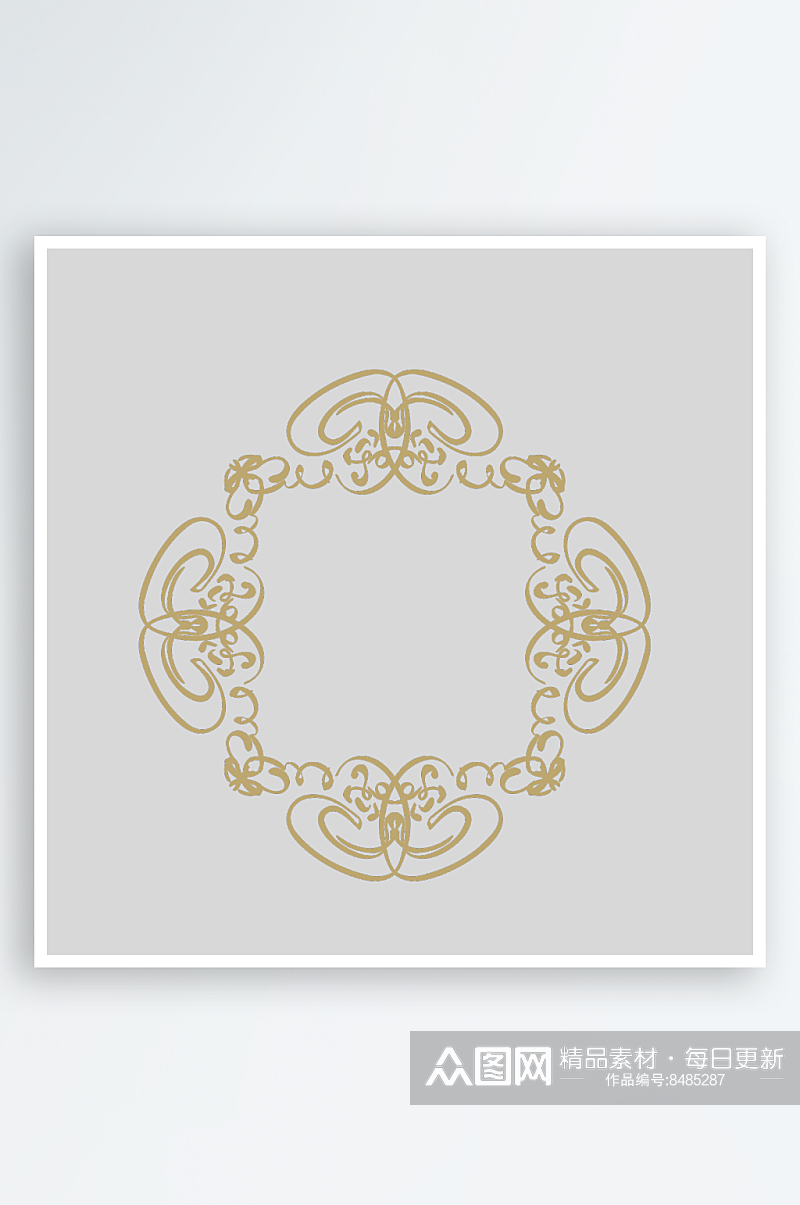 复古欧式金箔花纹边框分割线免抠素材元素素材