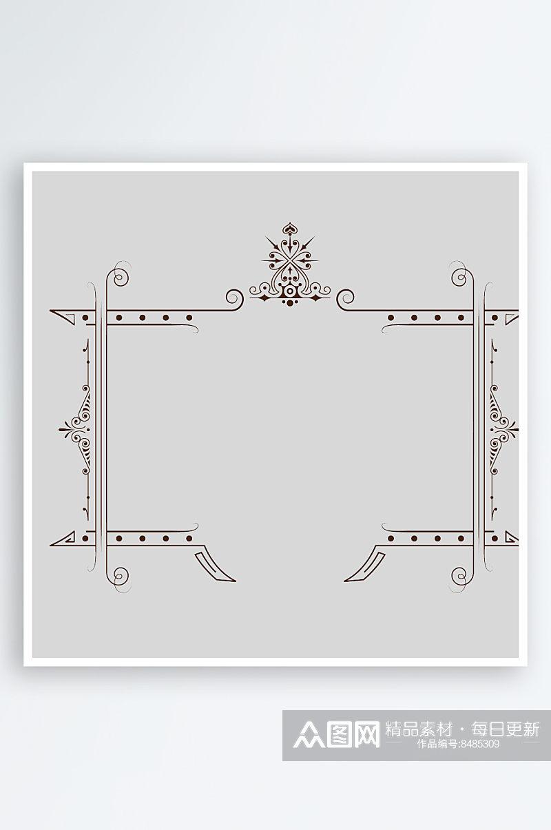 复古欧式金箔花纹边框分割线免抠素材素材