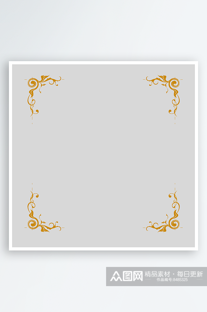 复古欧式金箔花纹边框分割线免抠素材元素素材