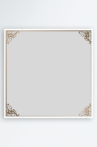 复古欧式金箔花纹边框分割线免抠素材