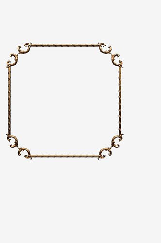 复古欧式金箔花纹边框分割线免抠素材