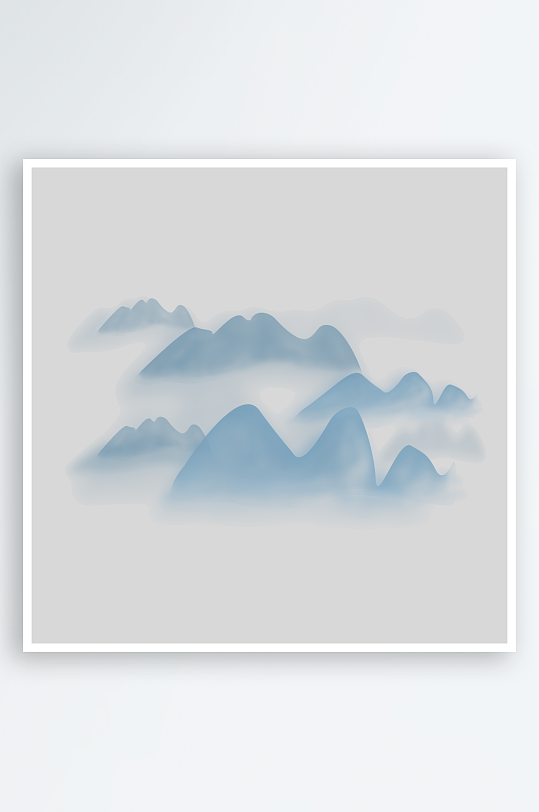 中国风水墨山水风景画远山山脉山峰素材