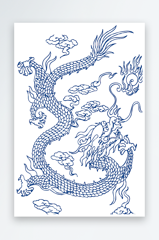 中式传统青花瓷花纹纹样中国风镂空剪纸