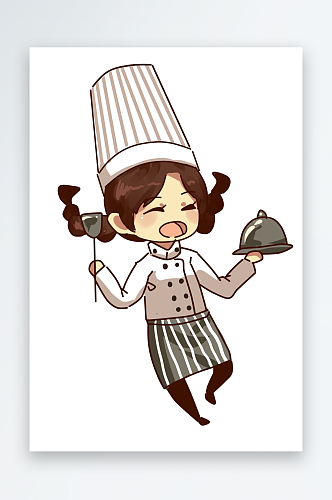 卡通厨师人物形象美食餐饮烹饪元素PNG