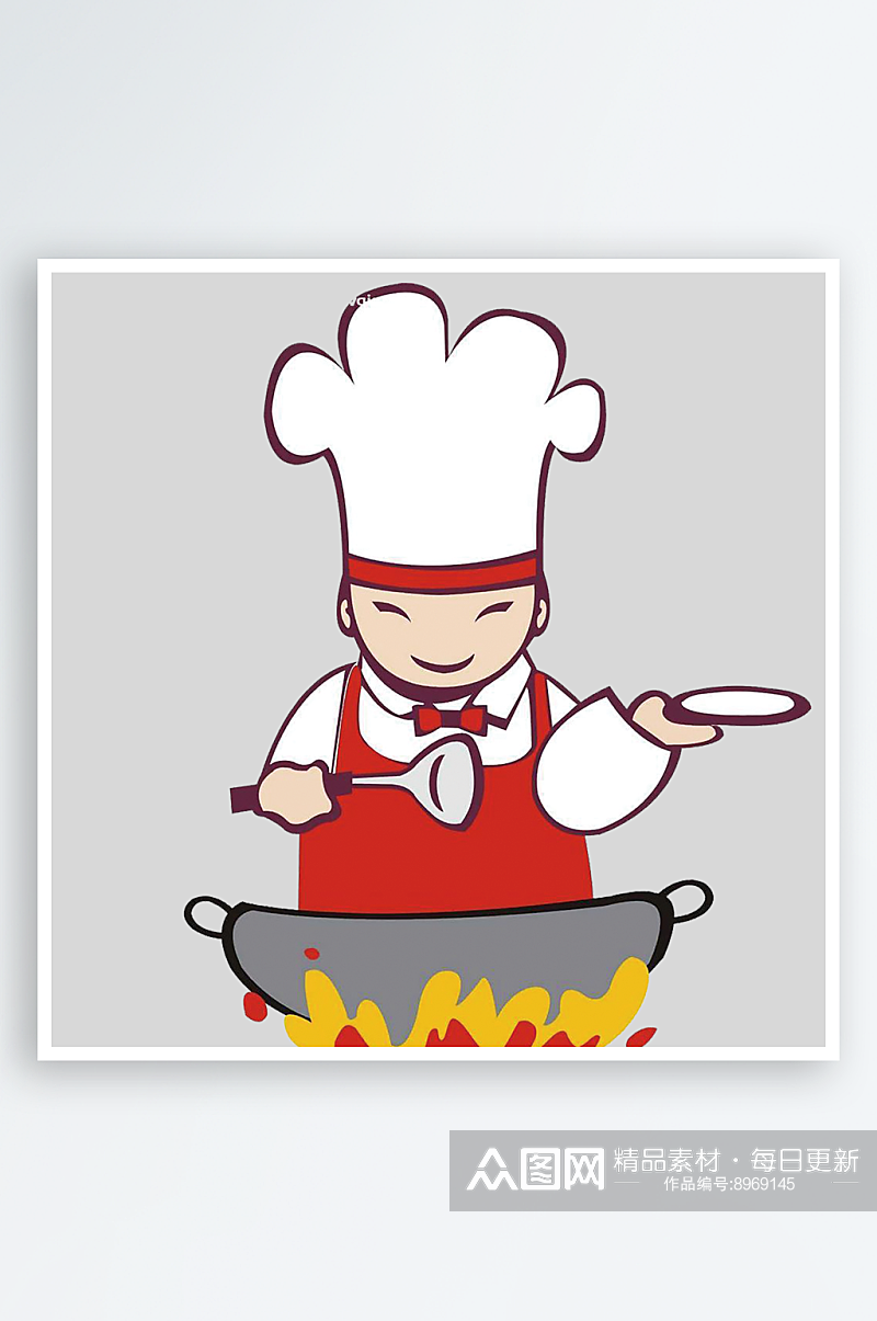 卡通厨师人物形象美食餐饮烹饪元素PNG素材