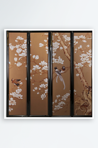中国风中式古风屏风木质木纹窗户窗花