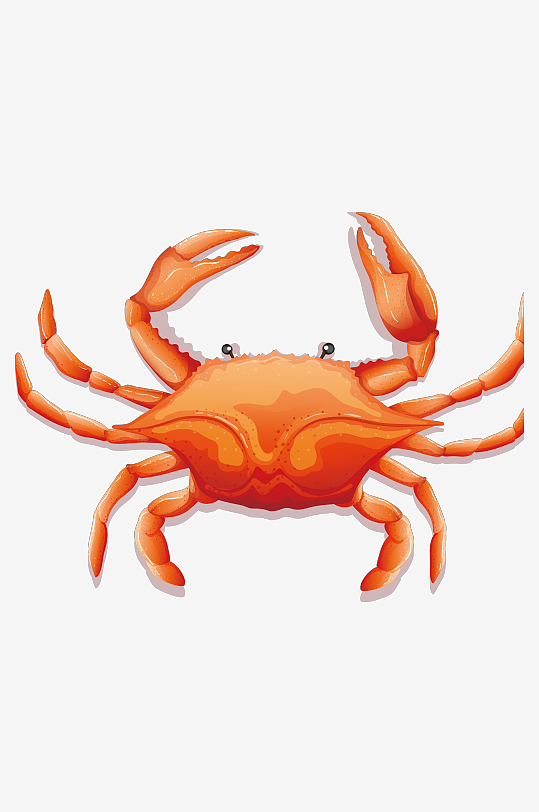 手绘深海动物海鲜鱼类螃蟹虾食物插画元素