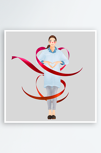 卡通手绘白衣天使医生护士医疗行业人物素材