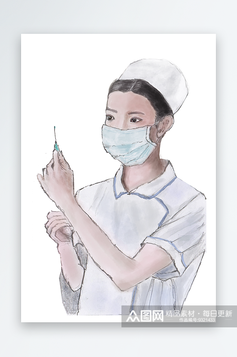 卡通手绘白衣天使医生护士医疗行业人物素材素材