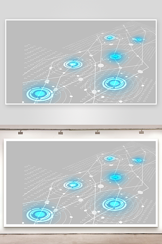 科技异形边框智能云计算科幻HUD发光