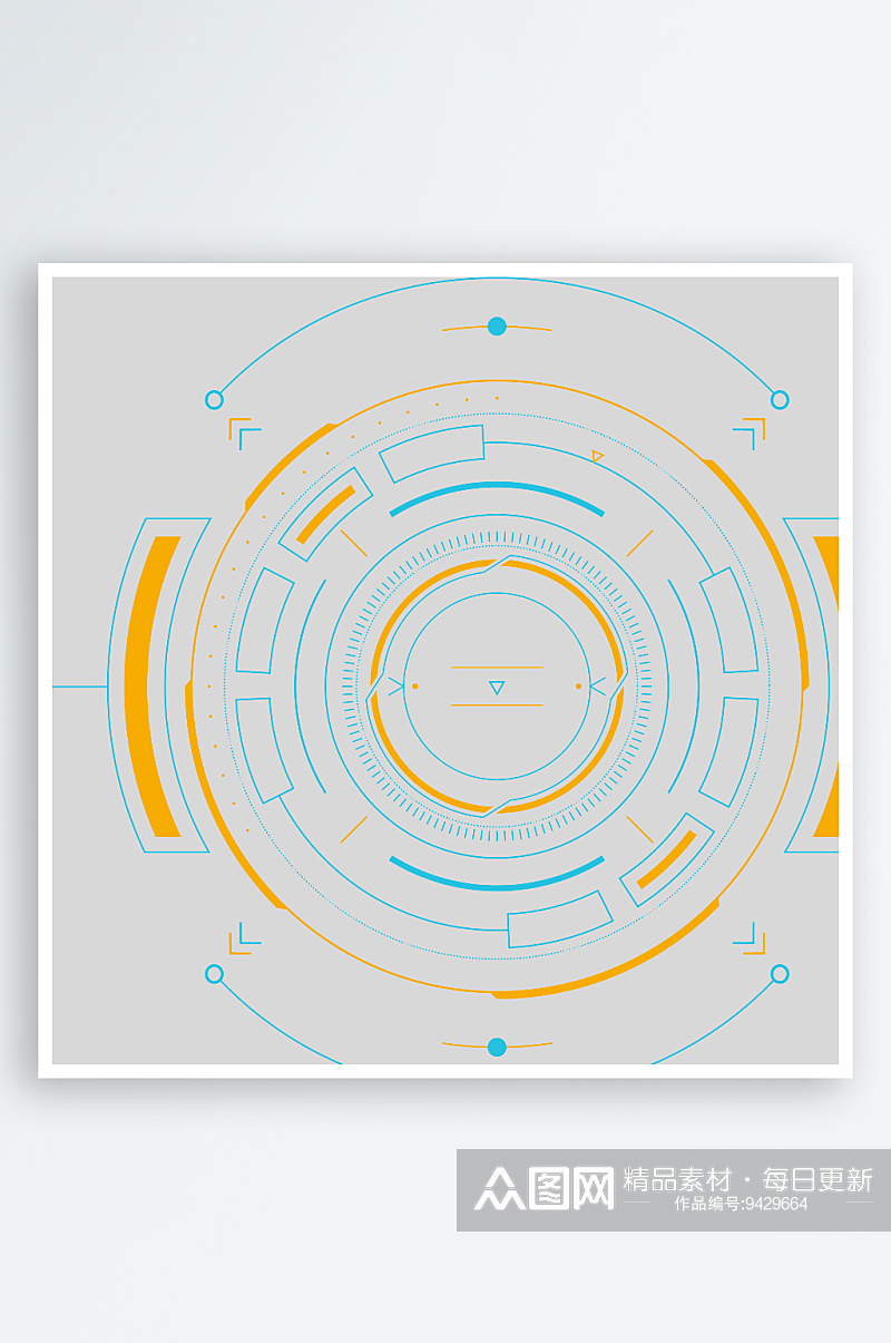 科技圆环边框智能云计算科幻HUD发光素材素材
