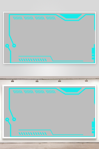 科技方形边框智能云计算科幻HUD发光素材