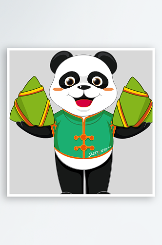 卡通国宝大熊猫水墨国潮熊猫动物PNG素材