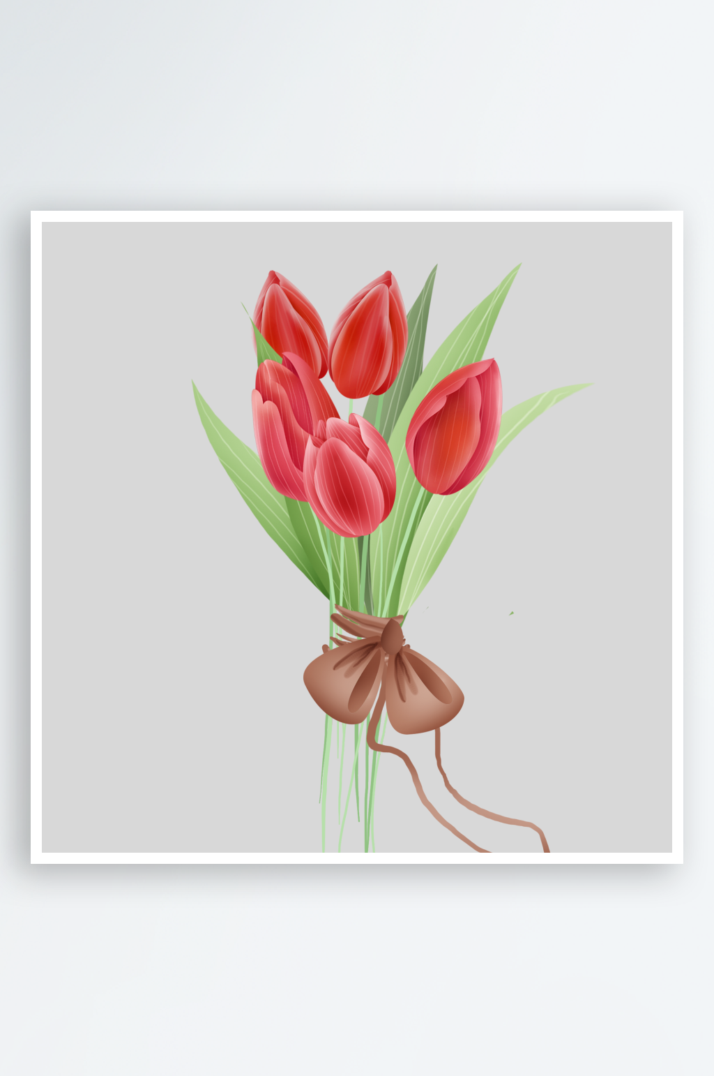 卡通手绘郁金香花朵花卉背景PNG免抠素材