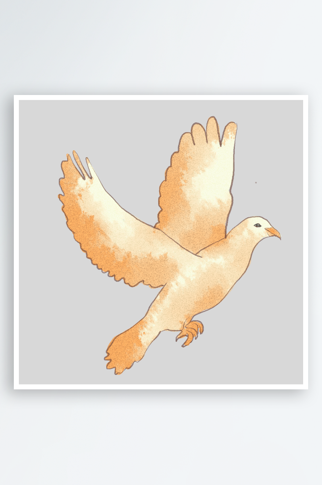 卡通和平信鸽飞翔插图PGN手绘白鸽素材素材