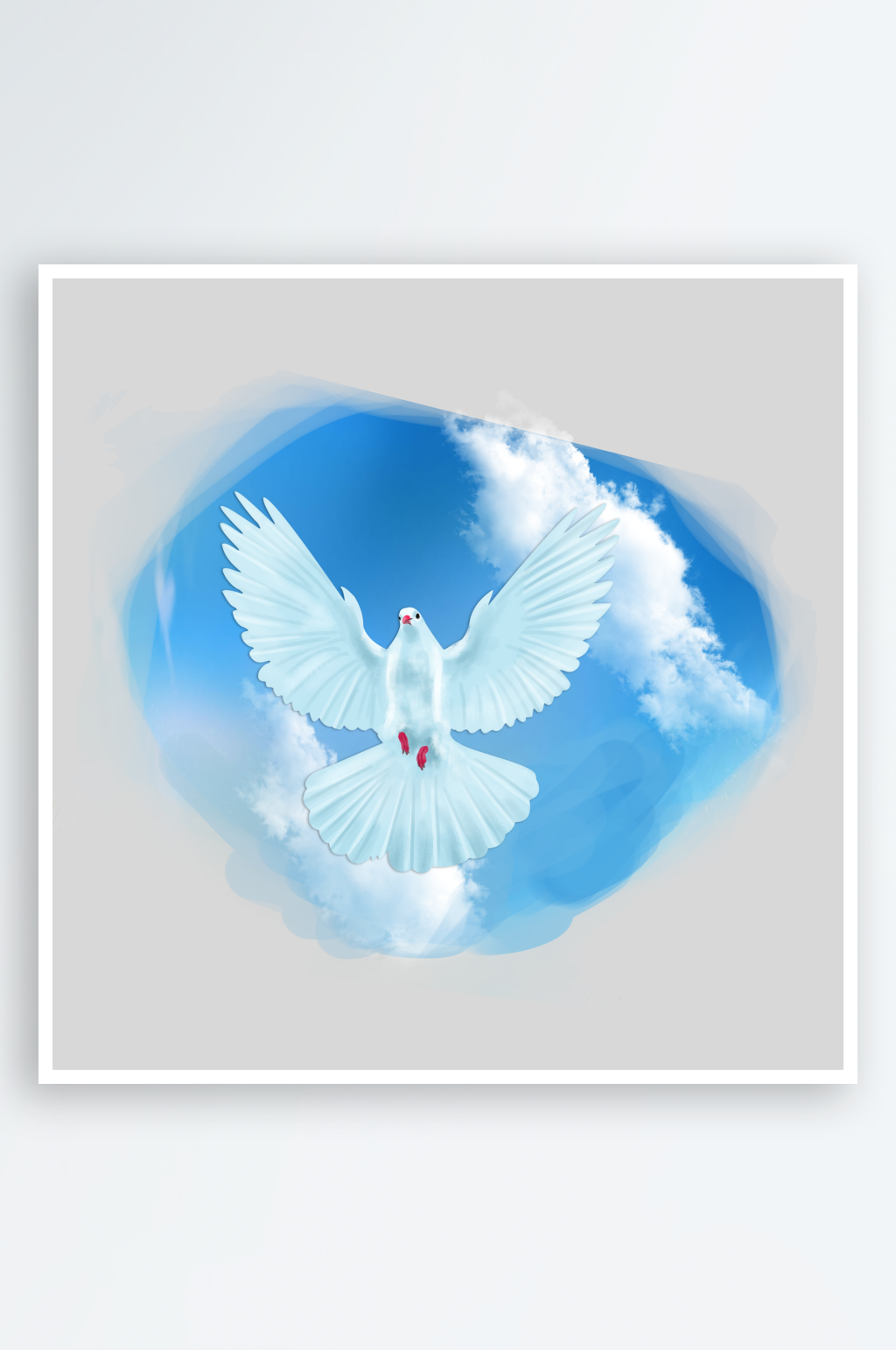 卡通和平信鸽飞翔插图PGN手绘白鸽素材素材