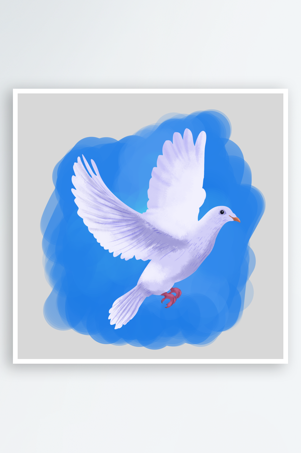 卡通和平信鸽飞翔插图PGN手绘白鸽素材素材